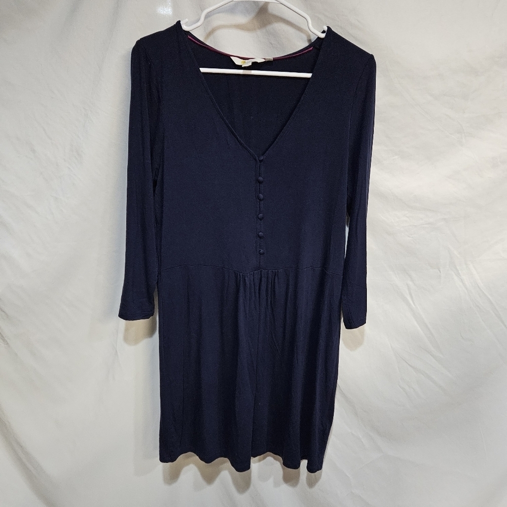 Boden Women’s Navy Blue Sabina Jersey Knit 3/4 Sleeve Fit & Flare Dress size 10R